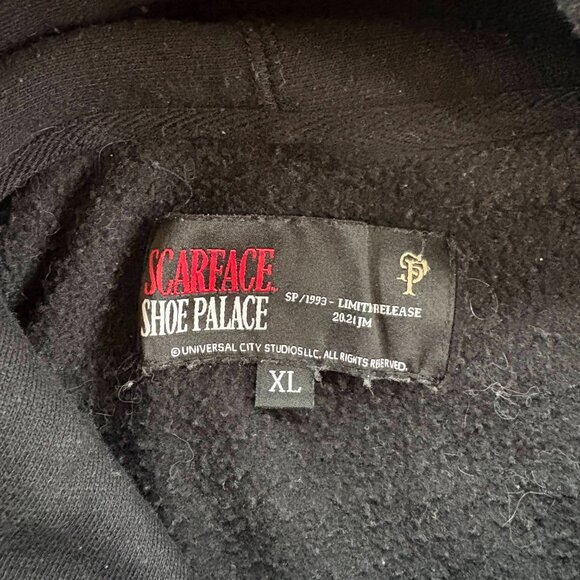 SCARFACE X SHOE PALACE BLACK PULLOVER HOODIE XL XLARGE MONEY COUNTING SCENE - Picture 8 of 13